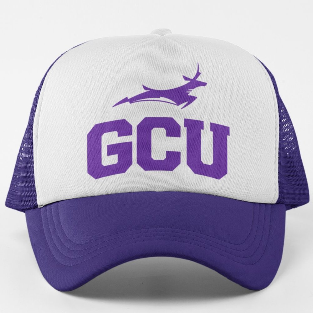 NEW Grand Canyon Antelopes GCU Logo Foam Trucker Snapback Hat 2TONE PURPLE WHITE